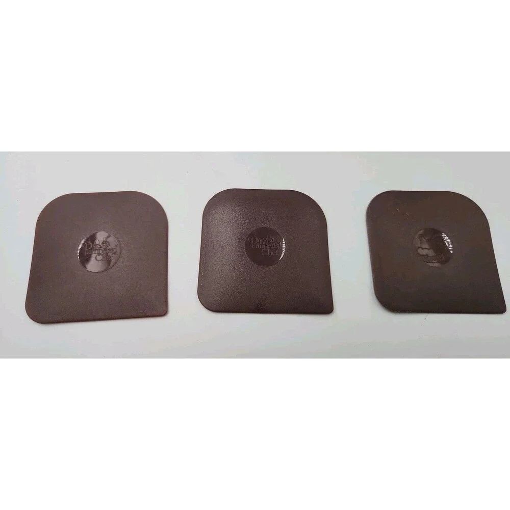 Vintage The Pampered Chef 2610 Nylon Pan Scraper Set of 3 Brown Made In USA